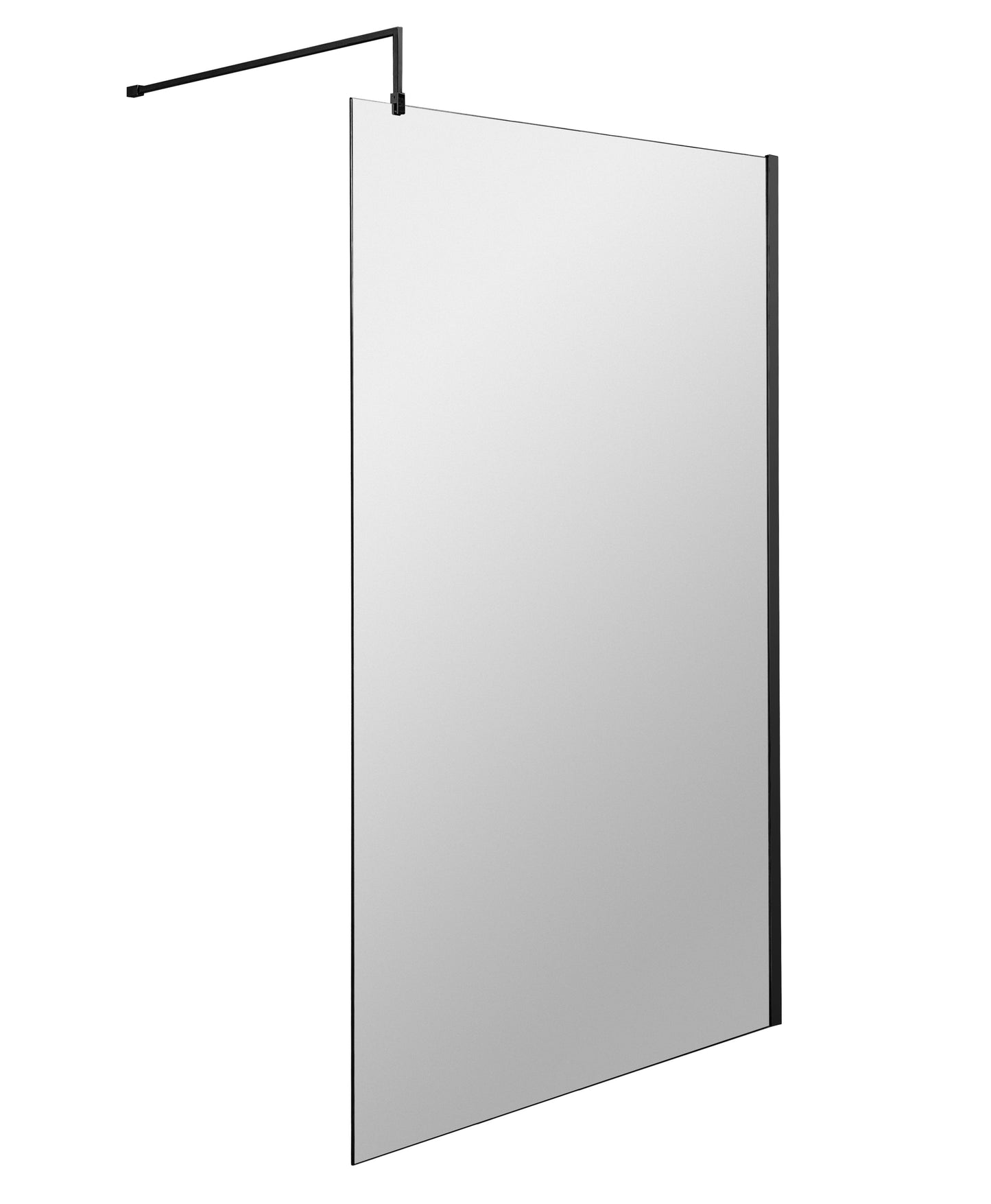 Hudson Reed 1200mm Wetroom Screen With Black Support Bar