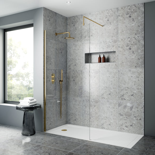 NUIE 1000mm Wetroom Screen With Support Bar