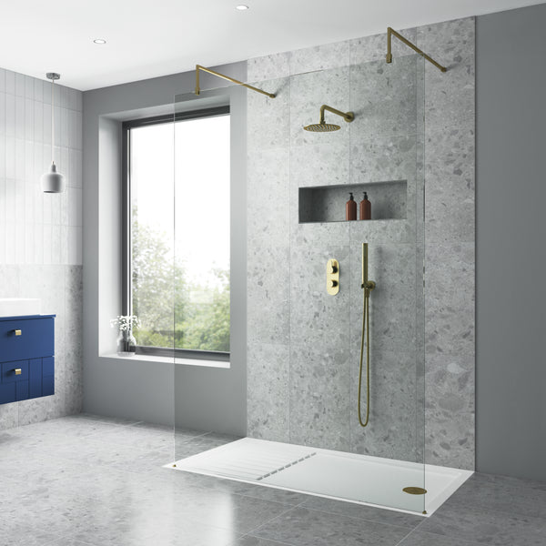 NUIE 1100mm Wetroom Screen With Support Bar