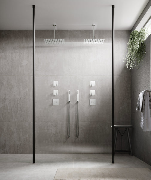 NUIE Black Wetroom Screen Ceiling Post