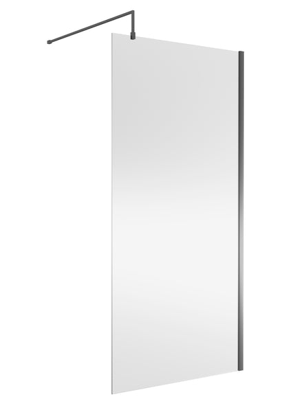 NUIE Wetroom Screen 1000x1850x8mm - Brushed Pewter