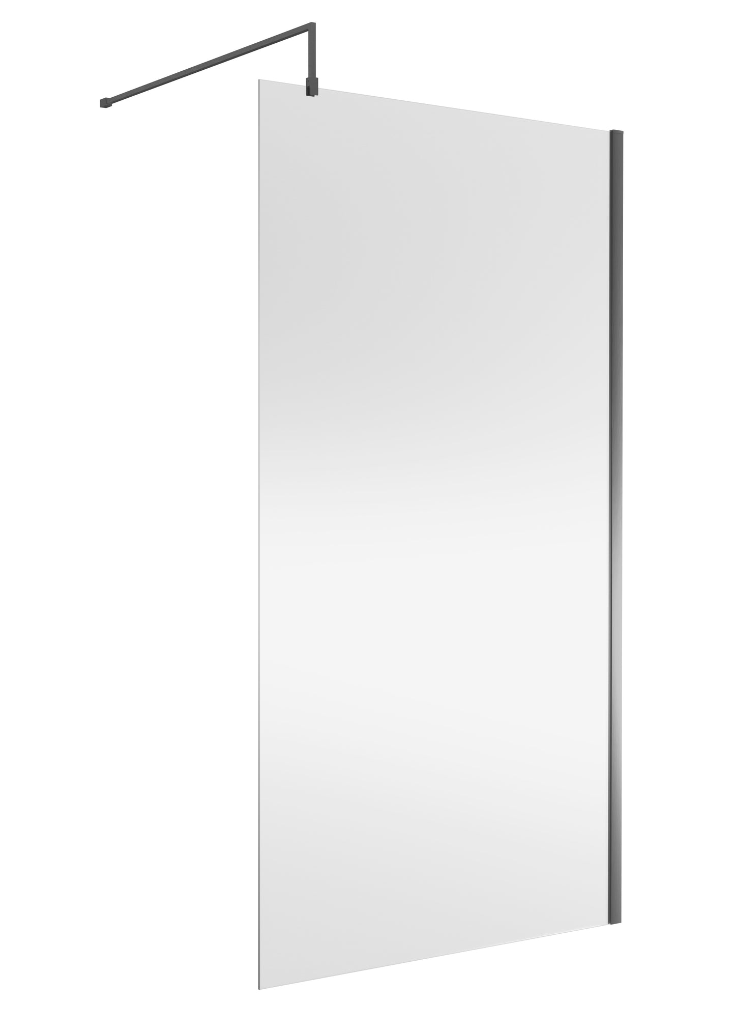 NUIE Wetroom Screen 1100x1850x8mm - Brushed Pewter