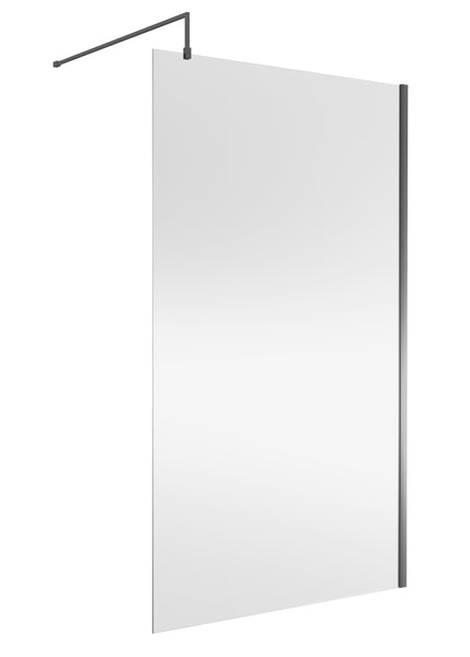 NUIE Wetroom Screen 1200x1850x8mm - Brushed Pewter