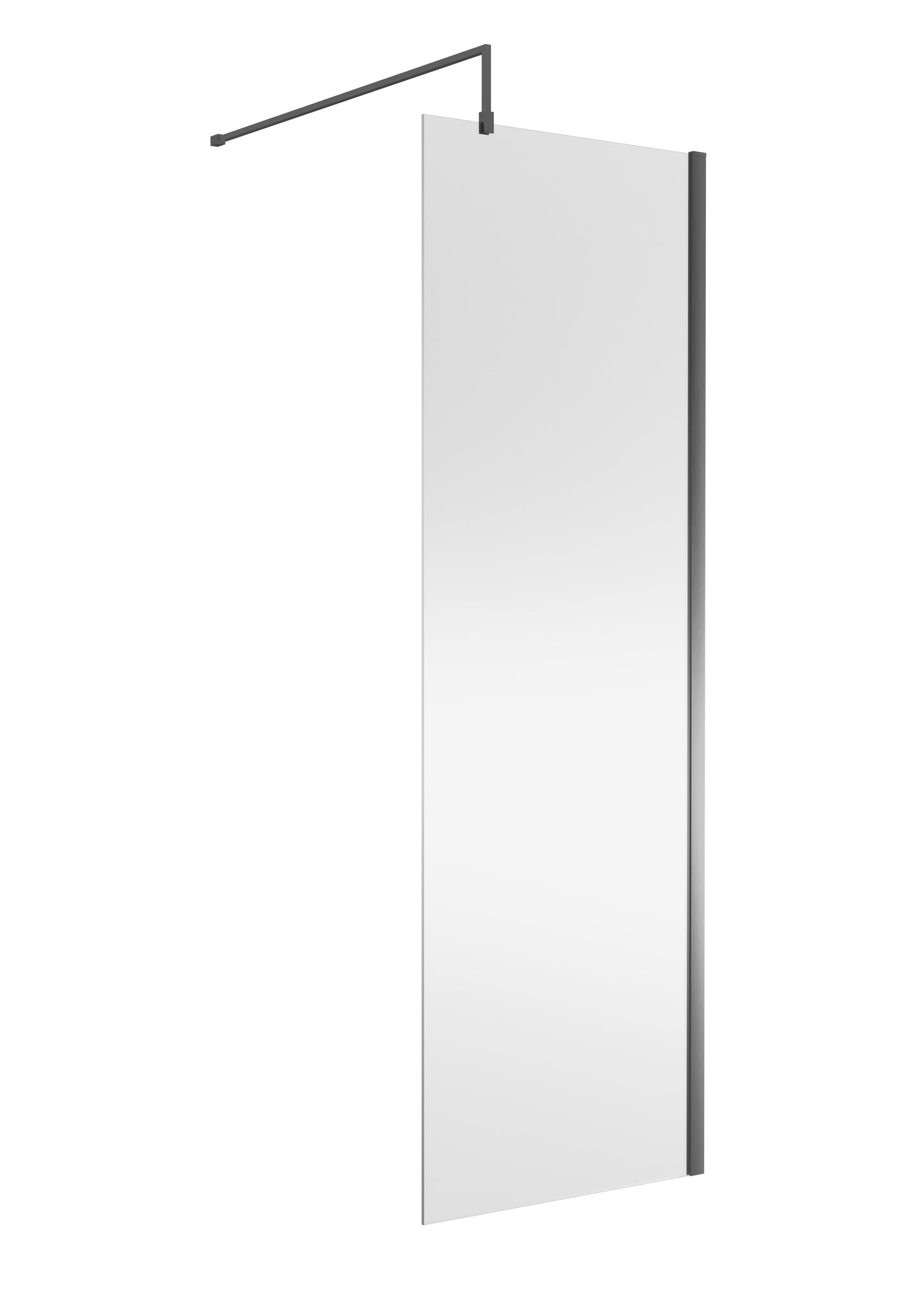 NUIE Wetroom Screen 700x1850x8mm - Brushed Pewter