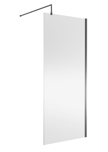 NUIE Wetroom Screen 900x1850x8mm - Brushed Pewter