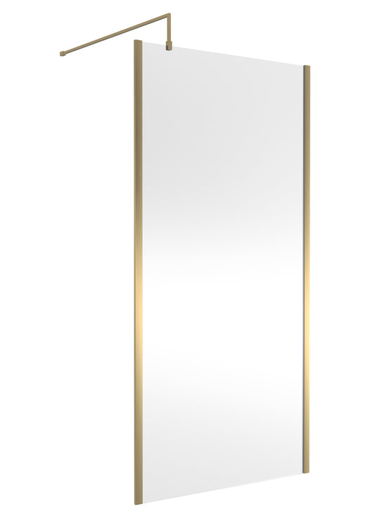 NUIE 1000mm Outer Framed Wetroom Screen with Support Bar