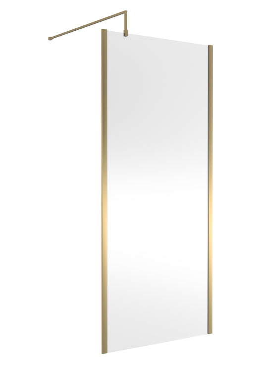 NUIE 900mm Outer Framed Wetroom Screen with Support Bar