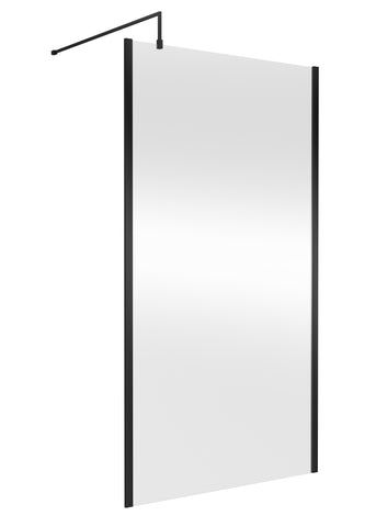 NUIE 1100mm Outer Framed Wetroom Screen with Support Bar