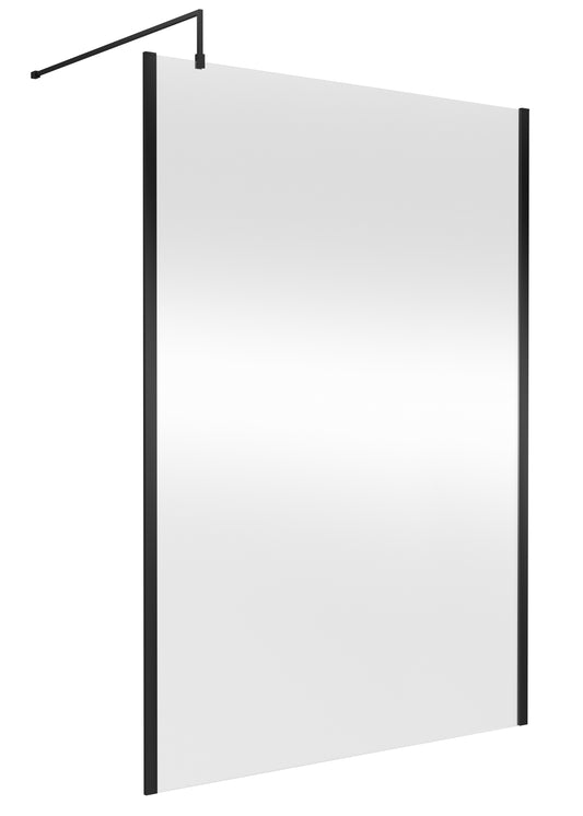 NUIE 1400mm Outer Framed Wetroom Screen with Support Bar