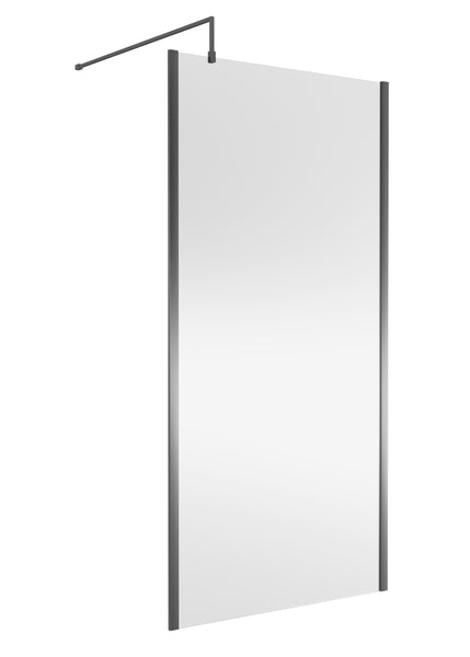 NUIE 1000mm Wetroom Screen Outer Frame 1850x8mm - Brushed Pewter