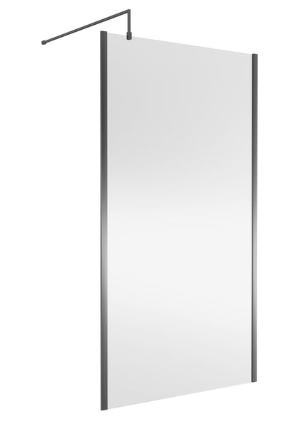 NUIE 1100mm Wetroom Screen Outer Frame 1850x8mm - Brushed Pewter
