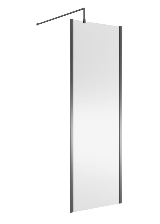 NUIE 700mm Wetroom Screen Outer Frame 1850x8mm - Brushed Pewter