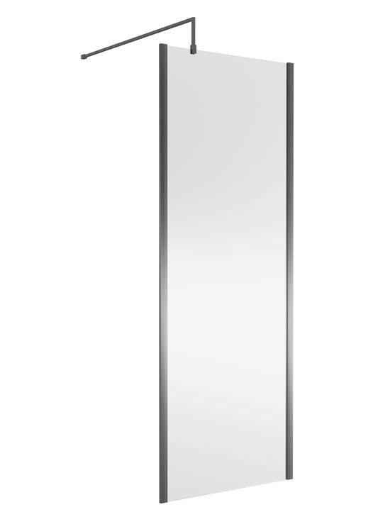 NUIE 760mm Wetroom Screen Outer Frame 1850x8mm - Brushed Pewter