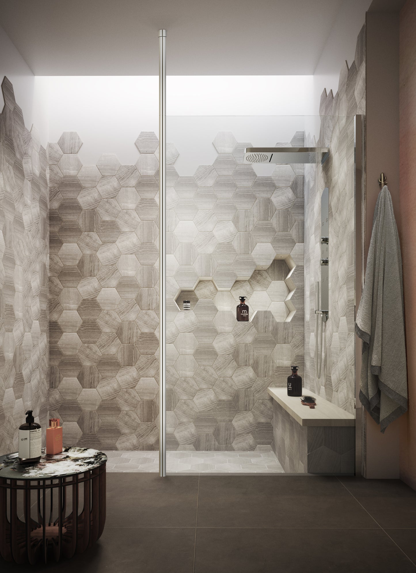 NUIE 3000mm Wetroom Screen Ceiling Post