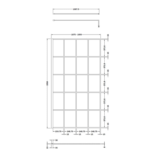 Hudson Reed 1100mm Framed Wetroom Screen