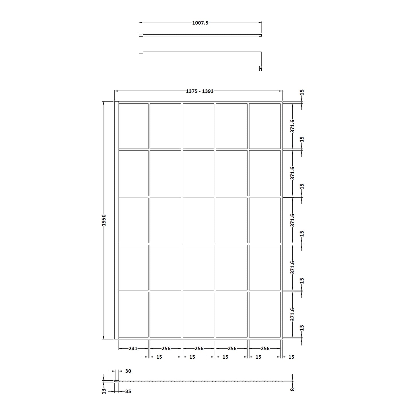 Hudson Reed 1400mm Framed Wetroom Screen