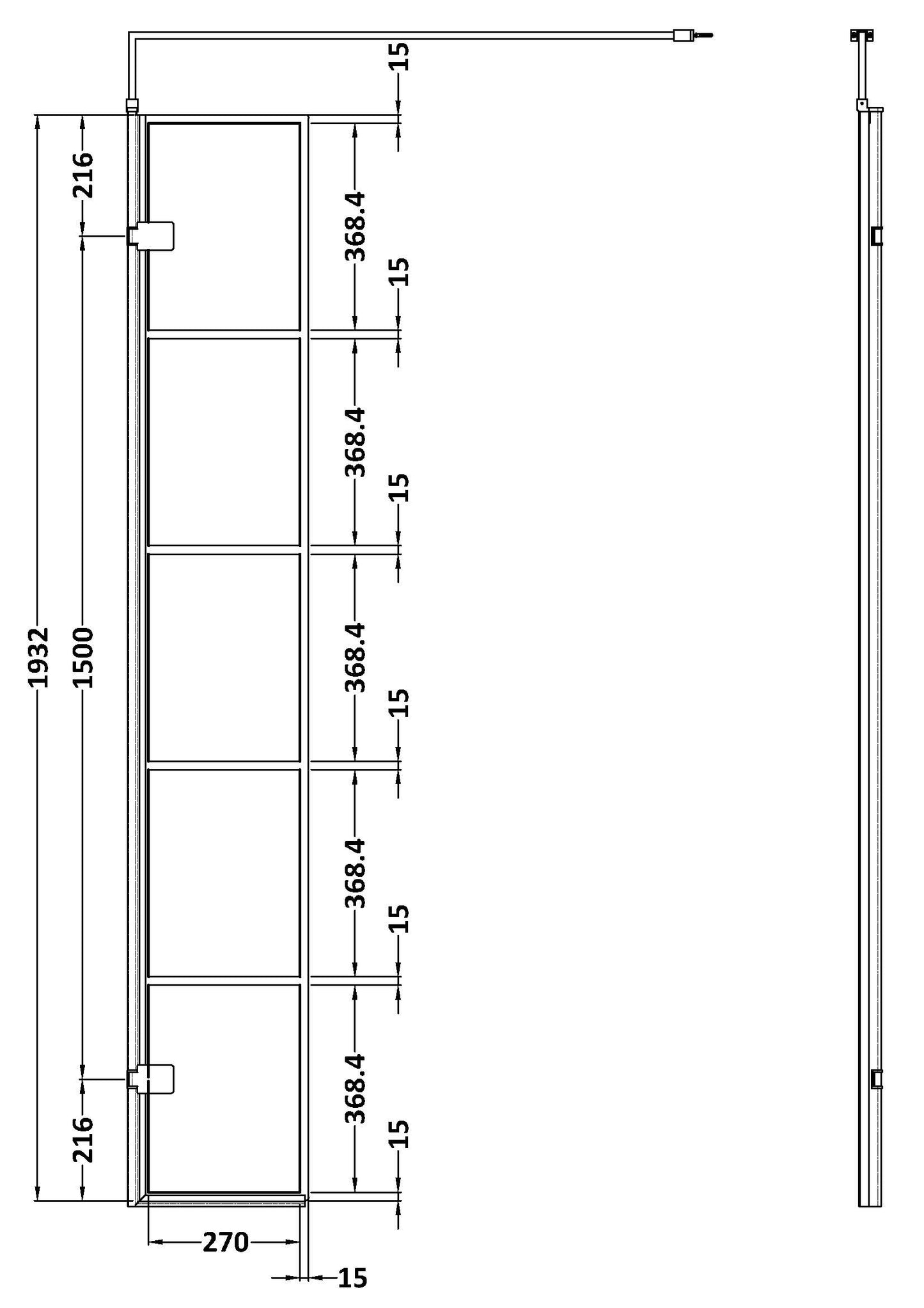 Hudson Reed 300mm Wetroom Swing Screen