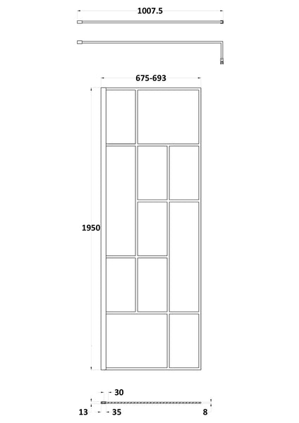 Hudson Reed 700mm Abstract Frame Wetroom Screen