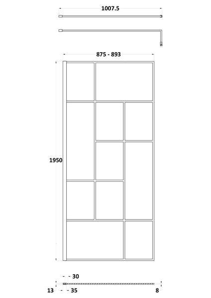 Hudson Reed 900mm Abstract Frame Wetroom Screen