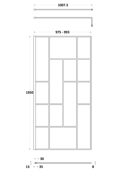 Hudson Reed 1000mm Abstract Frame Wetroom Screen