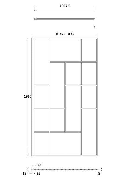 Hudson Reed 1100mm Abstract Frame Wetroom Screen