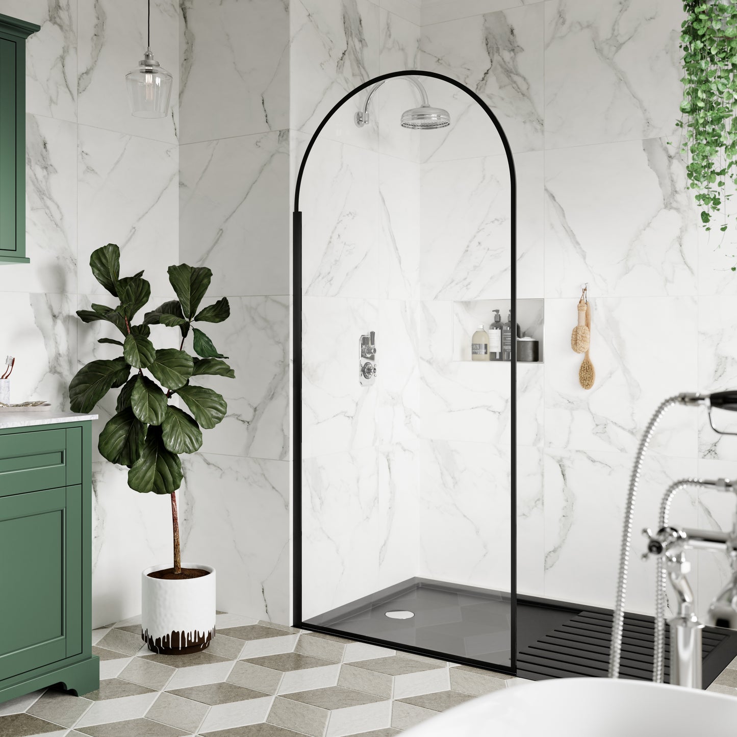 Hudson Reed 900mm Arched Wetroom Screen