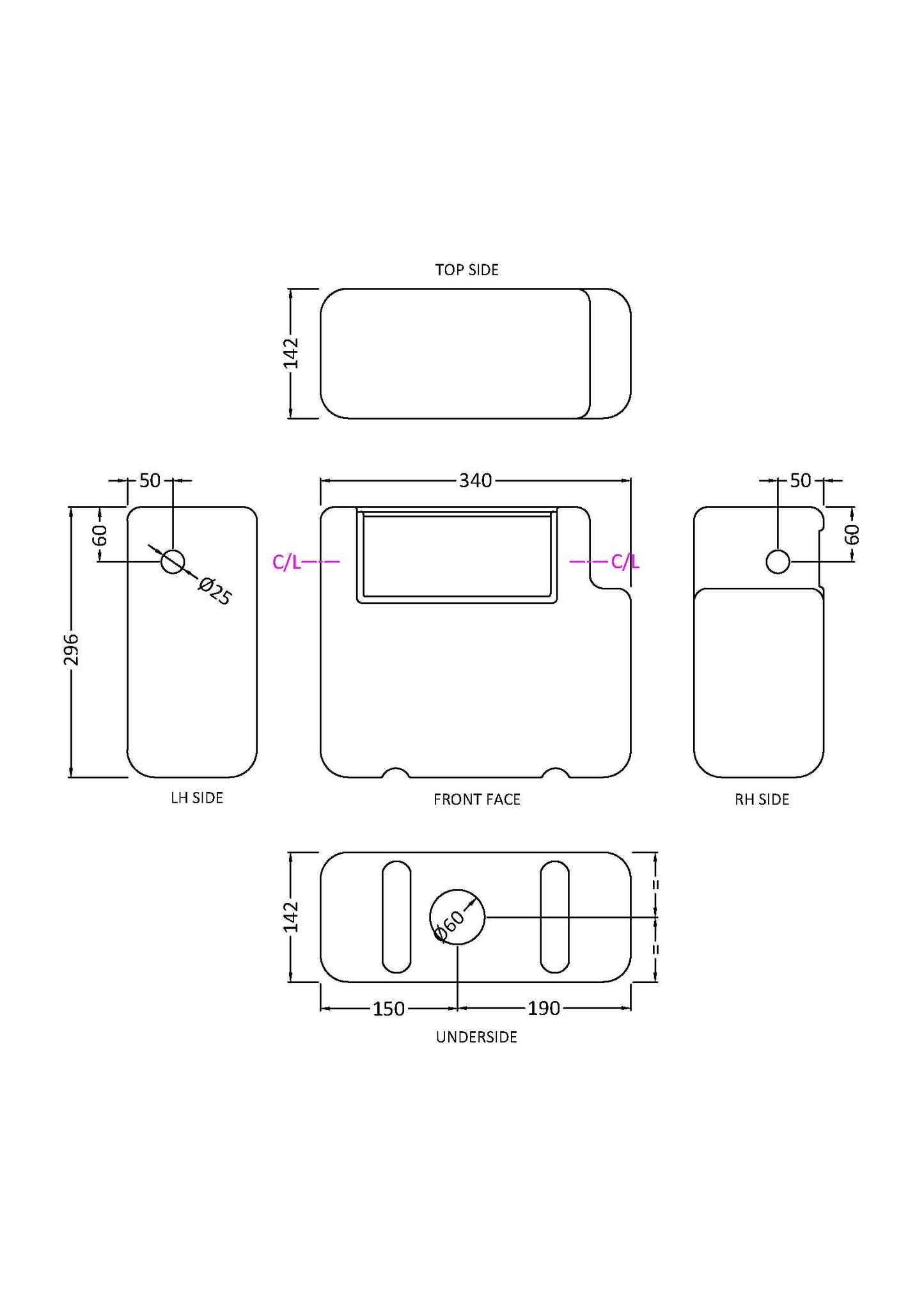 NUIE Universal Access Dual Flush Concealed Cistern