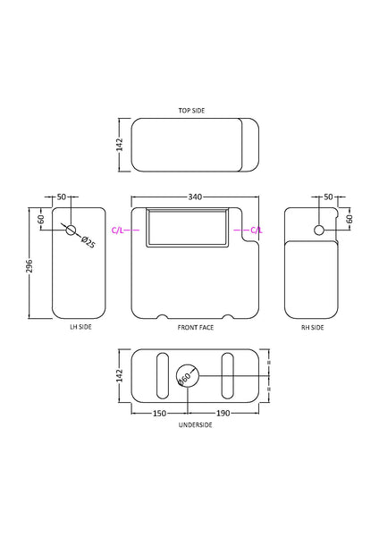 NUIE Universal Access Dual Flush Concealed Cistern