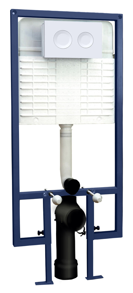 NUIE Dual Flush Concealed Cistern Frame Round Plate