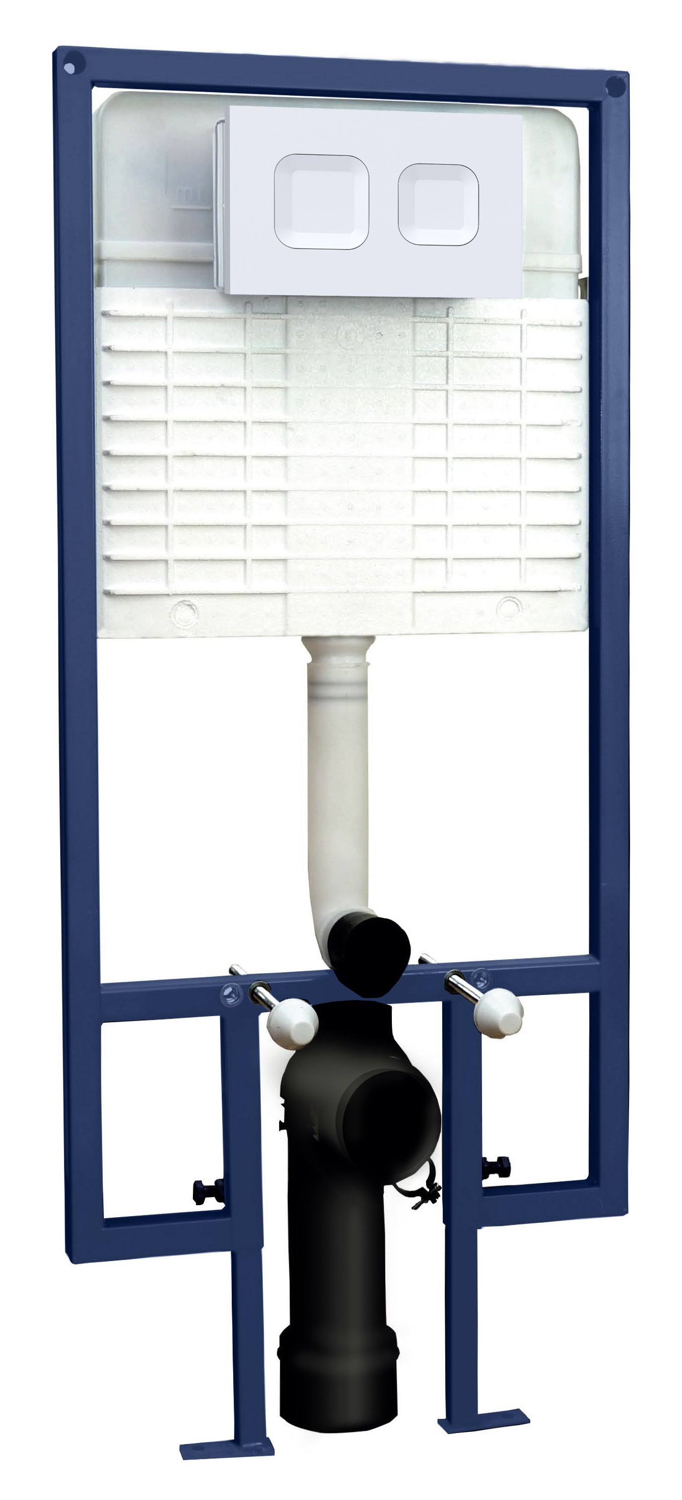NUIE Dual Flush Concealed Cistern Frame Square Plate