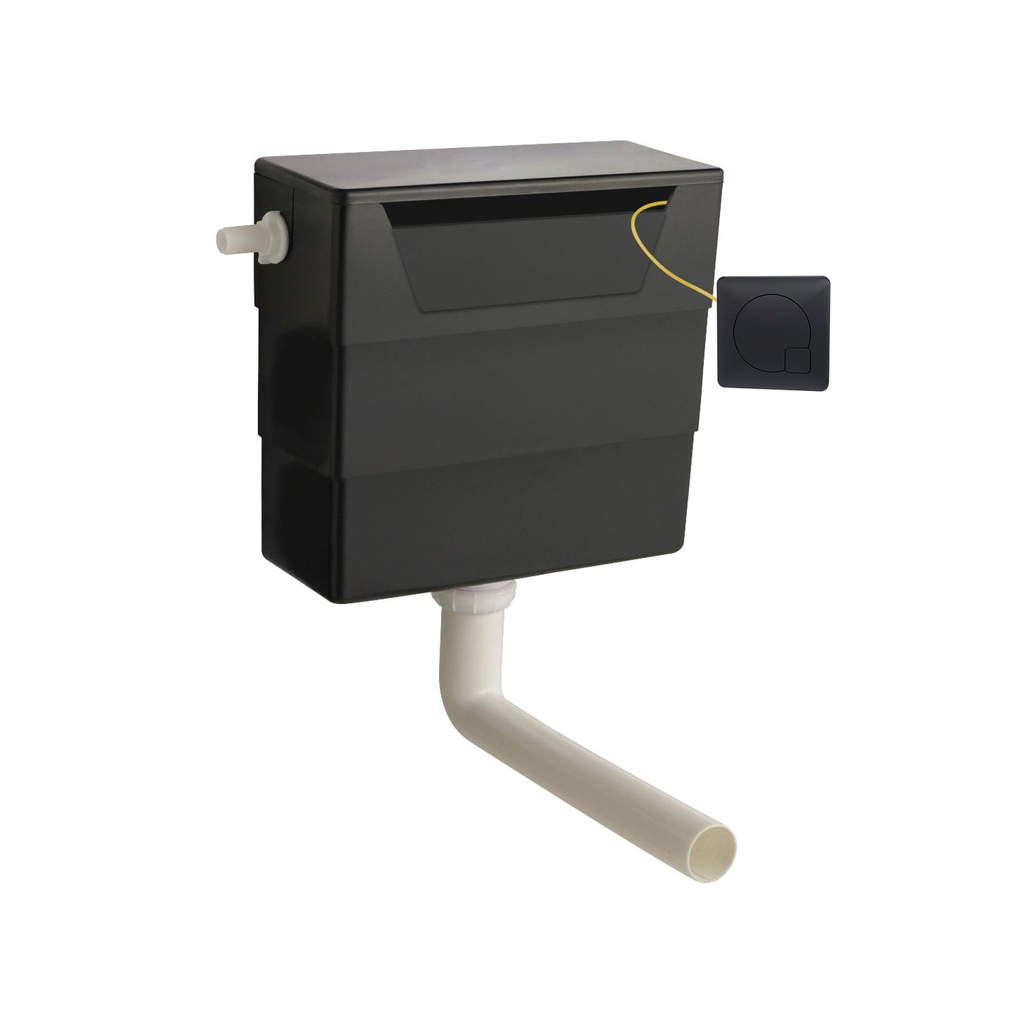 NUIE Universal Access Cistern & Black Square Flush Plate