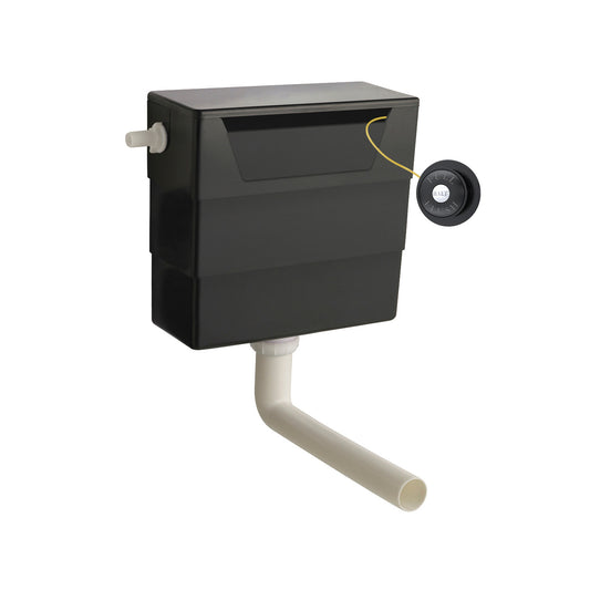 Hudson Reed Universal Access Cistern & Black Traditional Flush Plate