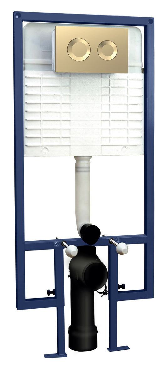 NUIE Dual Flush Concealed Cistern Frame Round Plate
