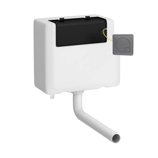 NUIE Universal Access Cistern & Black Square Flush Plate