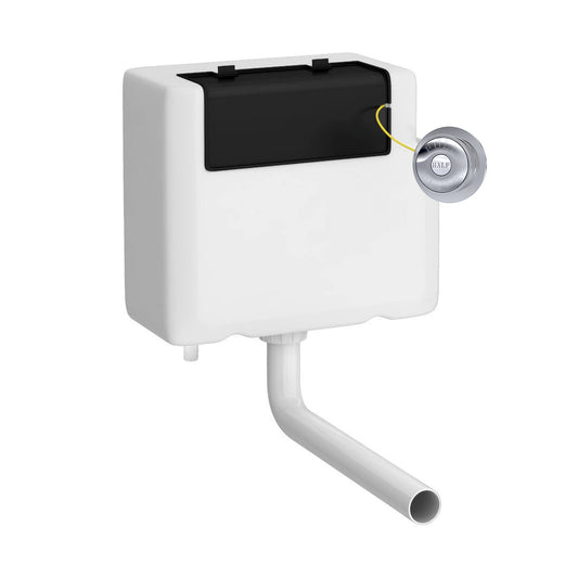 Hudson Reed Universal Access Cistern & Chrome Traditional Flush Plate