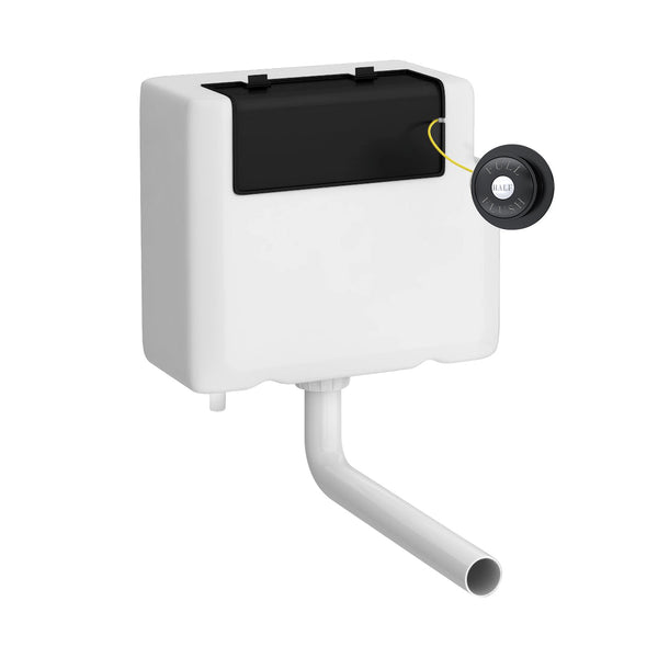 Hudson Reed Universal Access Cistern & Black Traditional Flush Plate