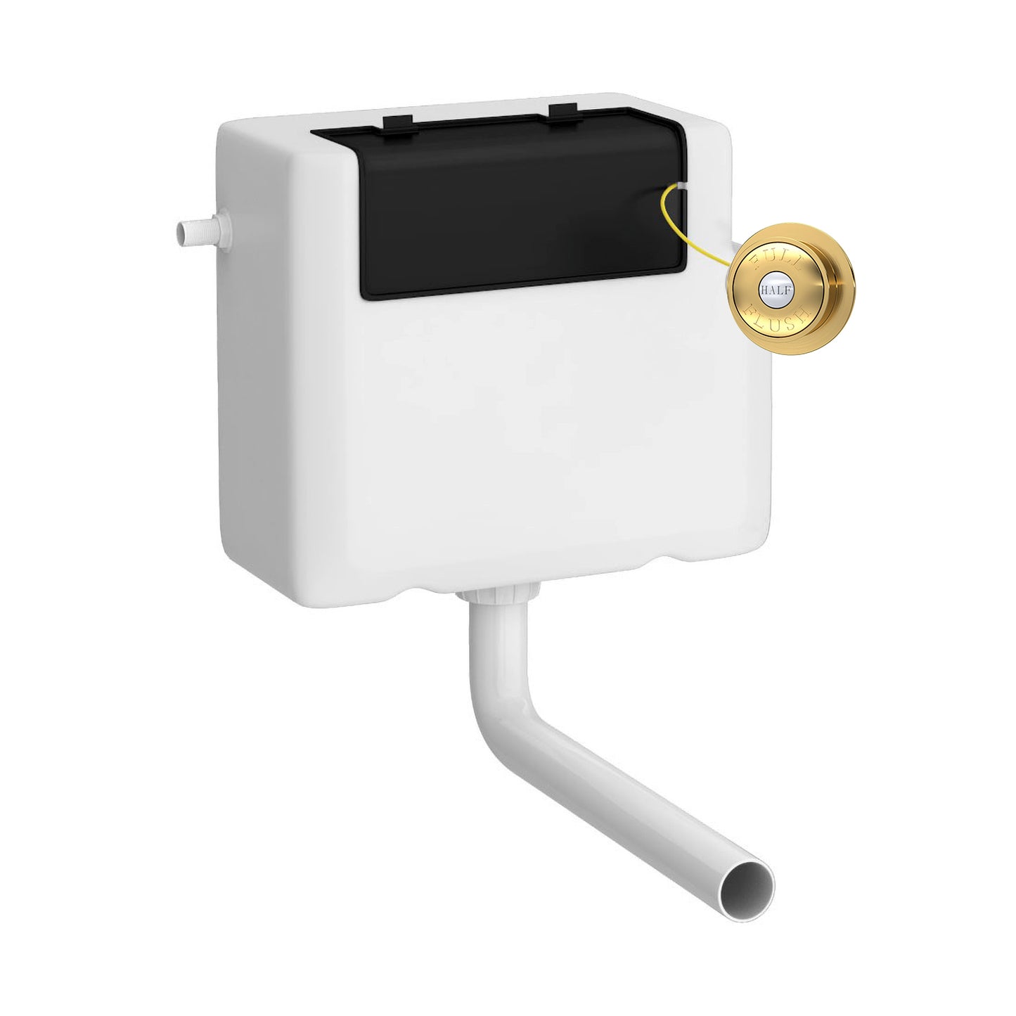 Hudson Reed Universal Access Cistern & Brushed Brass Traditional Flush Plate