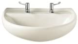 Twyford SA4352WH White Sola 600mm Medical Basin with 2 Tap Holes, Wall