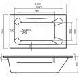 Arley Modern 1200mm No Tap Holes Bath Rectangular Baths