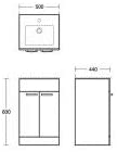 Ideal Standard E1102 Tempo Vanity Unit Floor Standing 500mm (Gloss White)