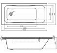 Arley Modern 1500mm No Tap Hole Bath Rectangular Baths