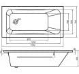 Arley Modern 1400mm No Tap Holes Bath Rectangular Baths