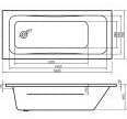 Arley Modern 1600mm No Tap Holes Bath Rectangular Baths