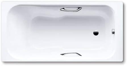 Kaldewei Dyna Set Star 623 - Twin Grip - 2 Tap Holes - 1800mm White - Anti Slip Rectangular