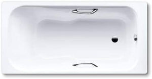 Kaldewei Dyna Set Star 623 - Twin Grip - 2 Tap Holes - 1800mm White - Anti Slip Rectangular