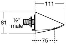 Armitage Shanks A5452AA Anti Vandal, Shower Head, Bottom Inlet Wall Fixing, Demountable