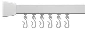 Croydex Professional Profile 800 L-Shaped Shower Rail with Ceiling Support/ Hooks and Gliders, 91.5 x 91.5 cm, White