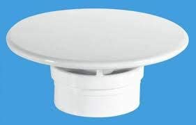 McAlpine 1̴_" Mushroom Flange for Trap 70mm White Plastic STW70WHM