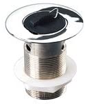Wirquin WSS25CP Chrome Plated Sink Waste Slotted with Poly Plug and Plastic Back-Nut, Grey/Black, 1.5-Inch