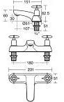 Armitage Shanks B9877AA Sandringham 21 Bath Filler 2 Hole, Crosshead Handles